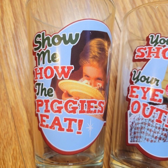 A Christmas Story Tumbler Pint Glass How The Piggies Eat You'll Shoot Your Eye - Picture 3 of 11